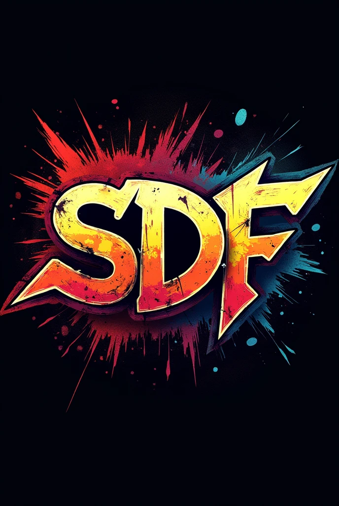 Generate a rap competition logo with the acronyms "sdf" without subtopics and without people