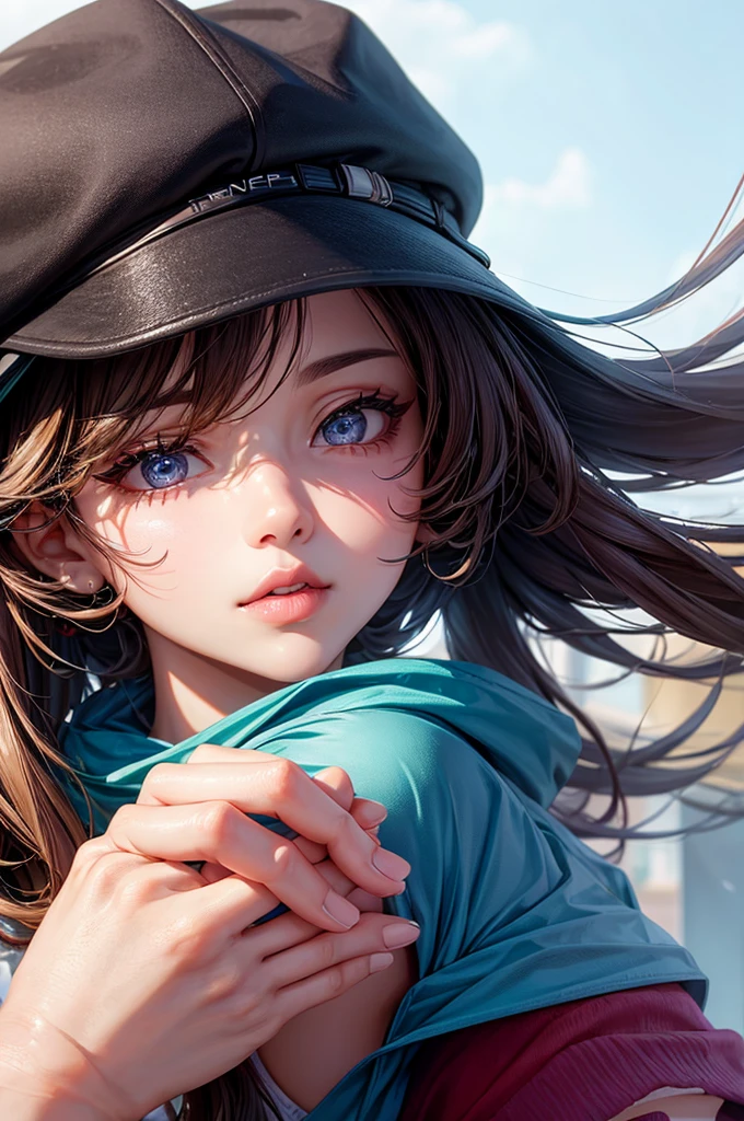 close view of lip of girl