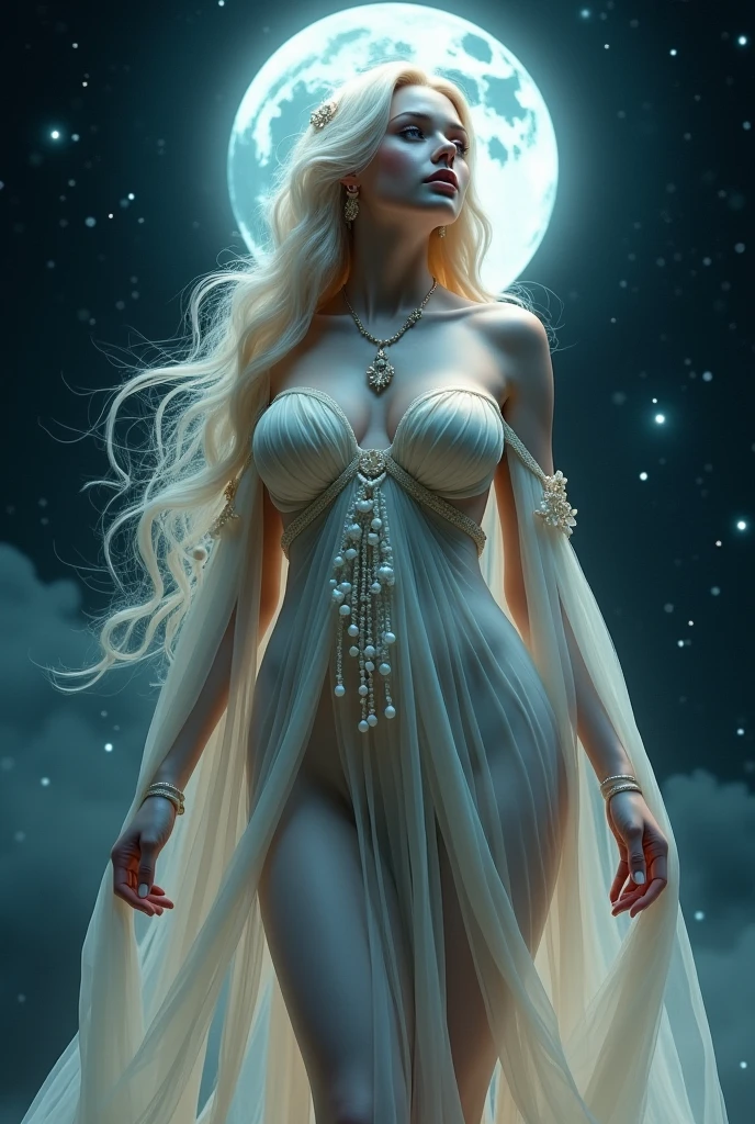 Image of a new moon、Beautiful Goddess、큰가슴, Looks about 