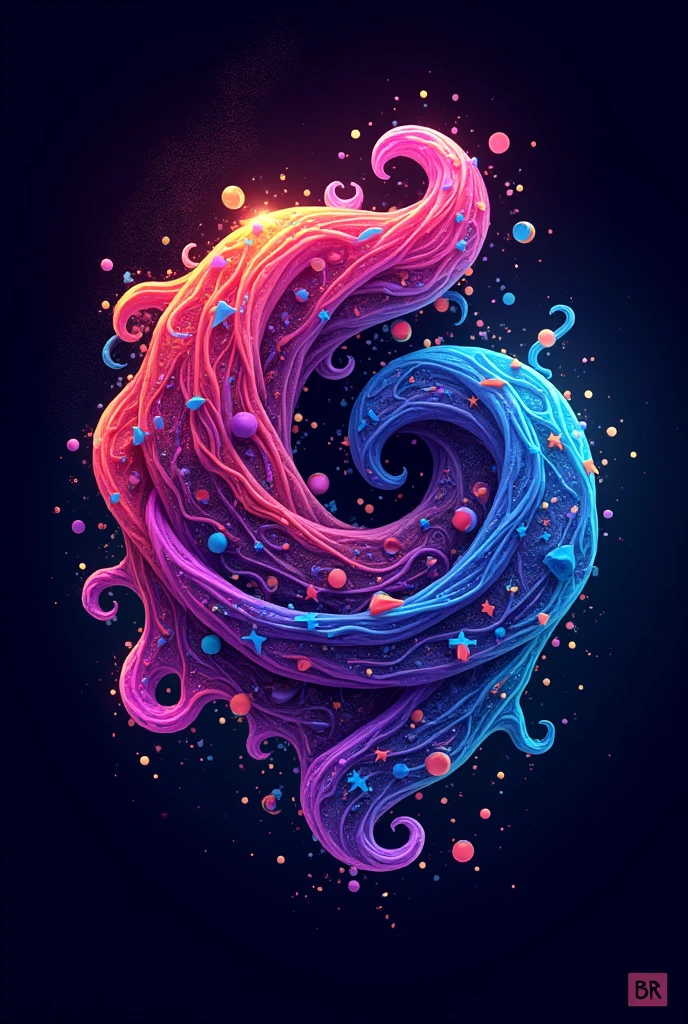 create a psychedelic logo with bright colors about product reviews