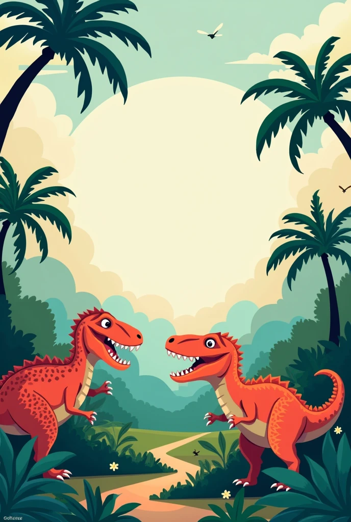 Birthday invitation template with Jurassic World theme space to insert text and writing Daniel . written in Portuguese.