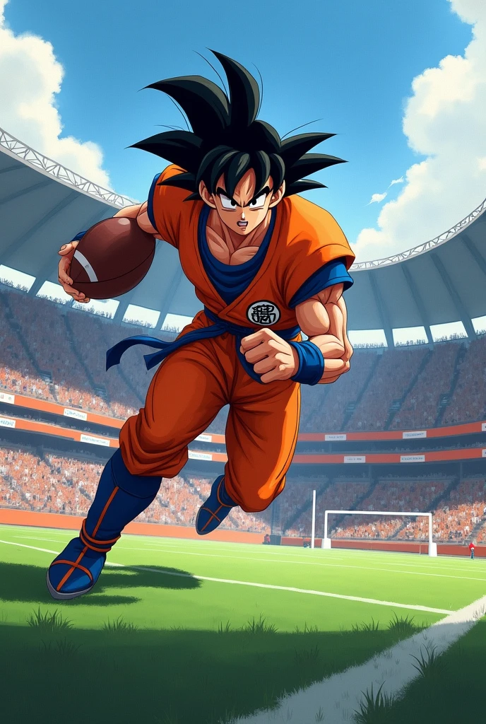 Goku playing football 