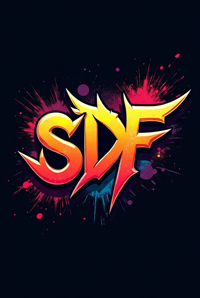Generate a rap competition logo with the acronyms "sdf" without subtopics and without people