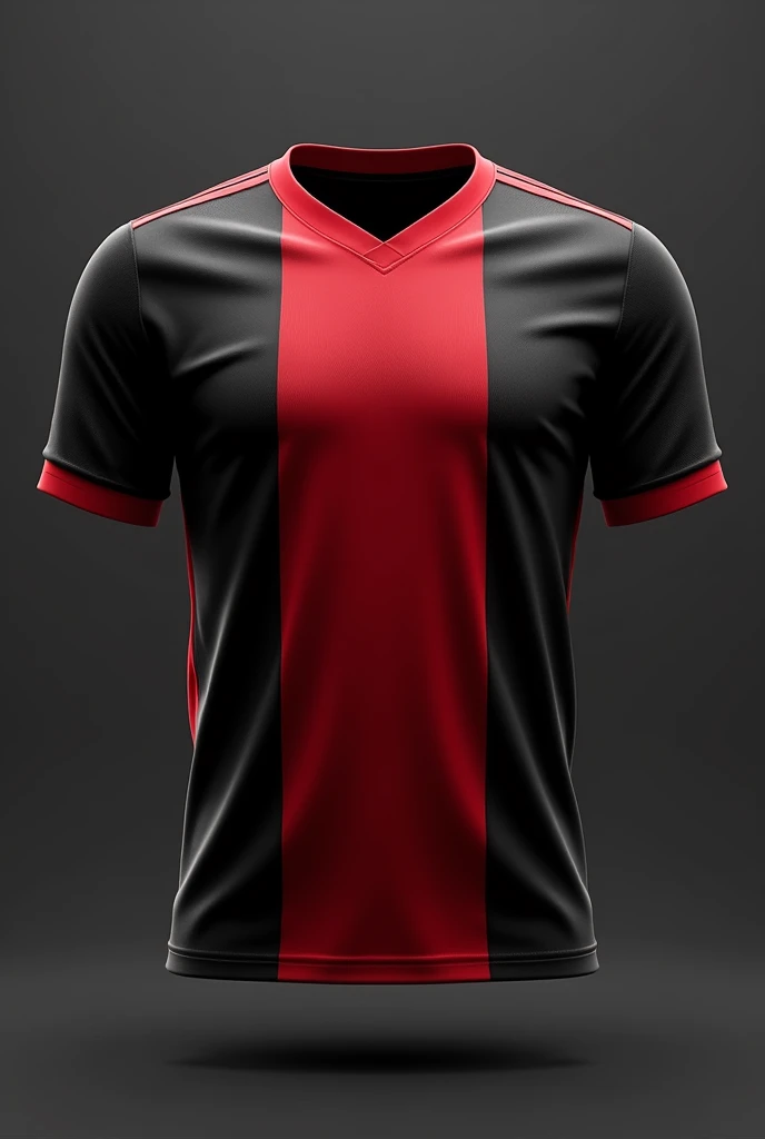 Very nice football shirt with black and red, elegant and extravagant
