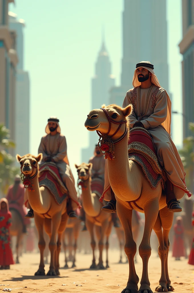 People in dubai on camel