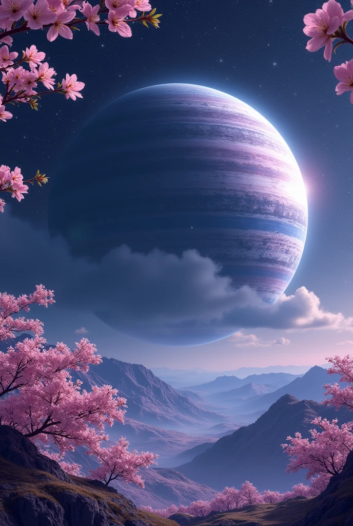 Planet,outer space, plum blossoms