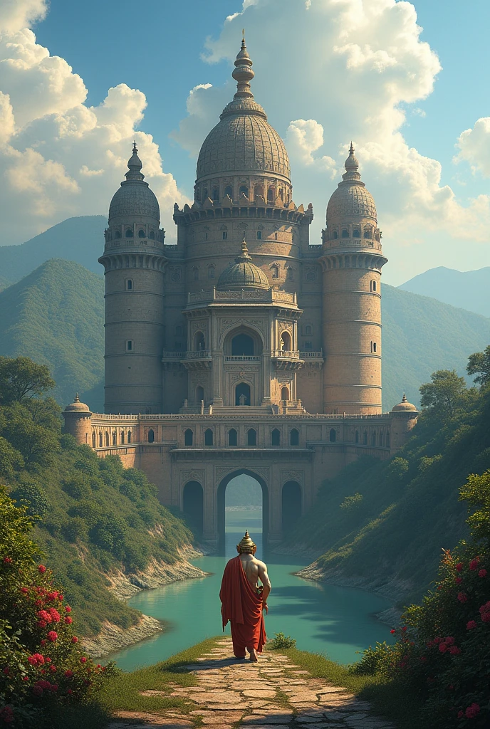 A background photo of fort in landscape which can us as ganpatiji’s background