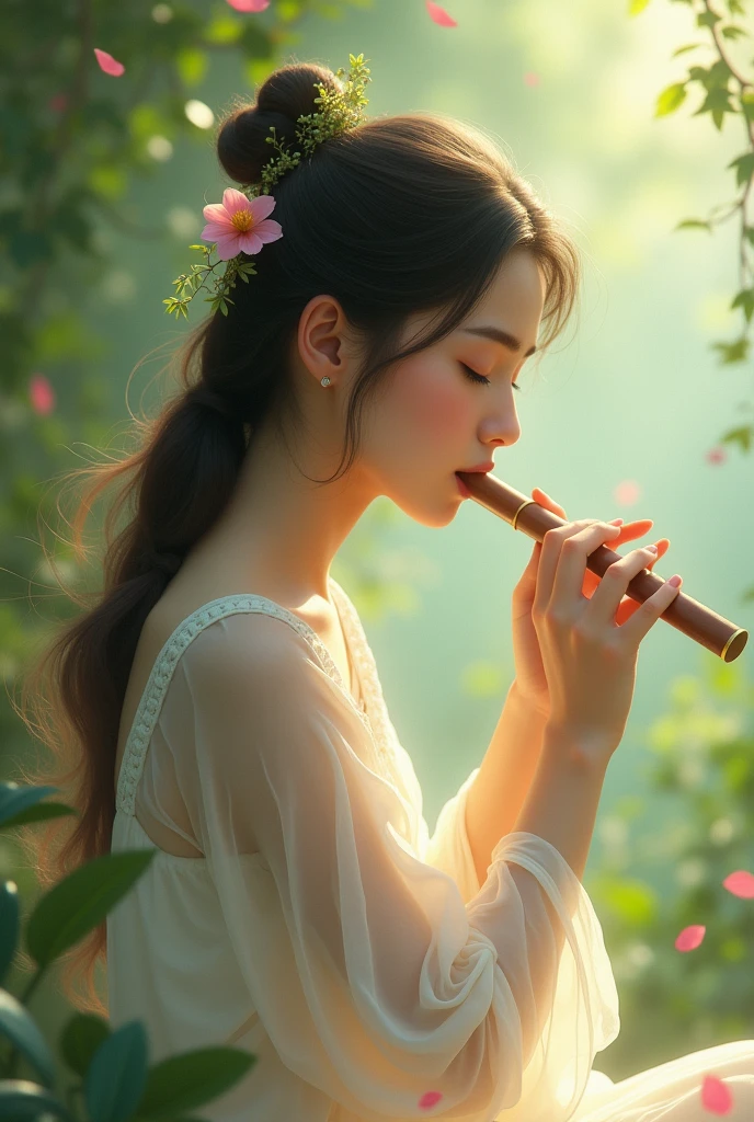Picture write khushi with flute