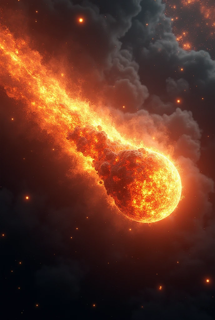 A meteor outer layer burning and inner layer cold only meteor