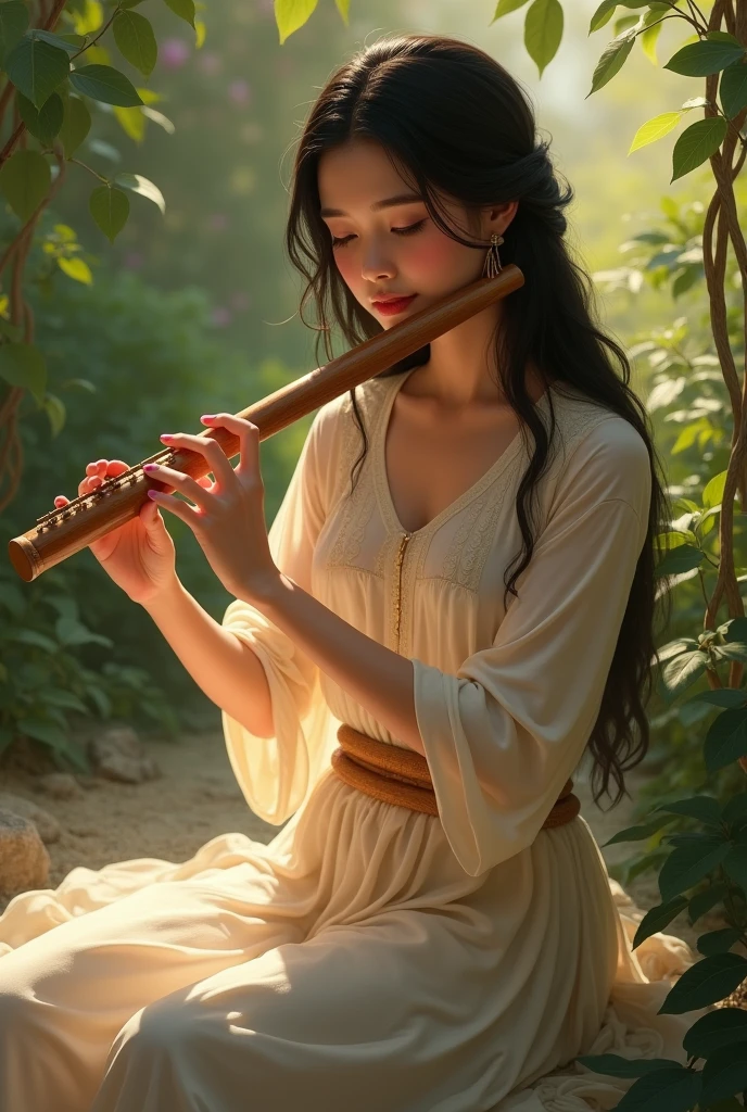 write khushi with flute