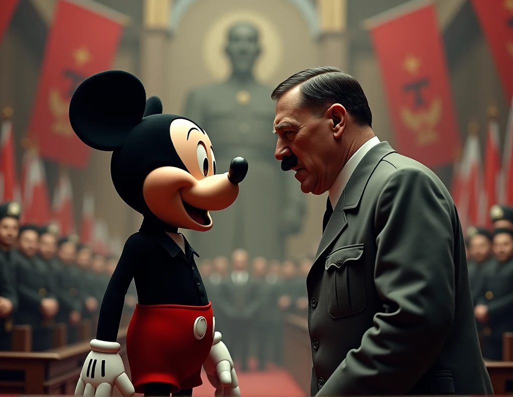Mickey Mouse meet hitler, historic photo