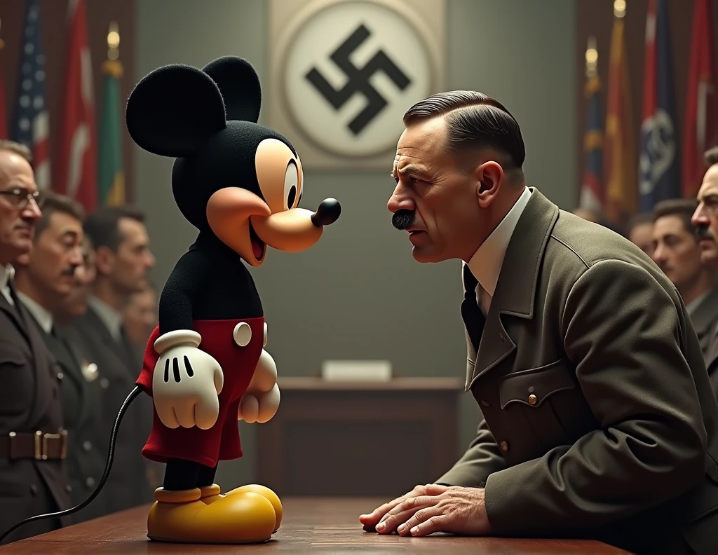 Mickey Mouse meet hitler, historic photo