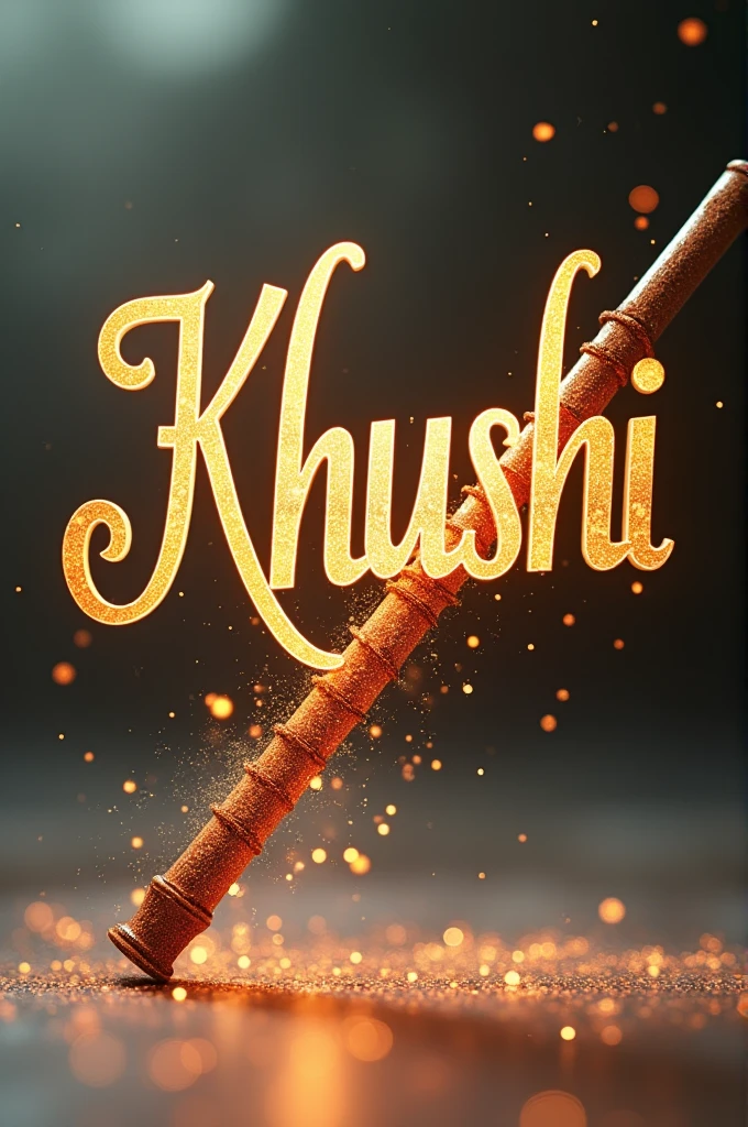 Khushi text write merged with flute