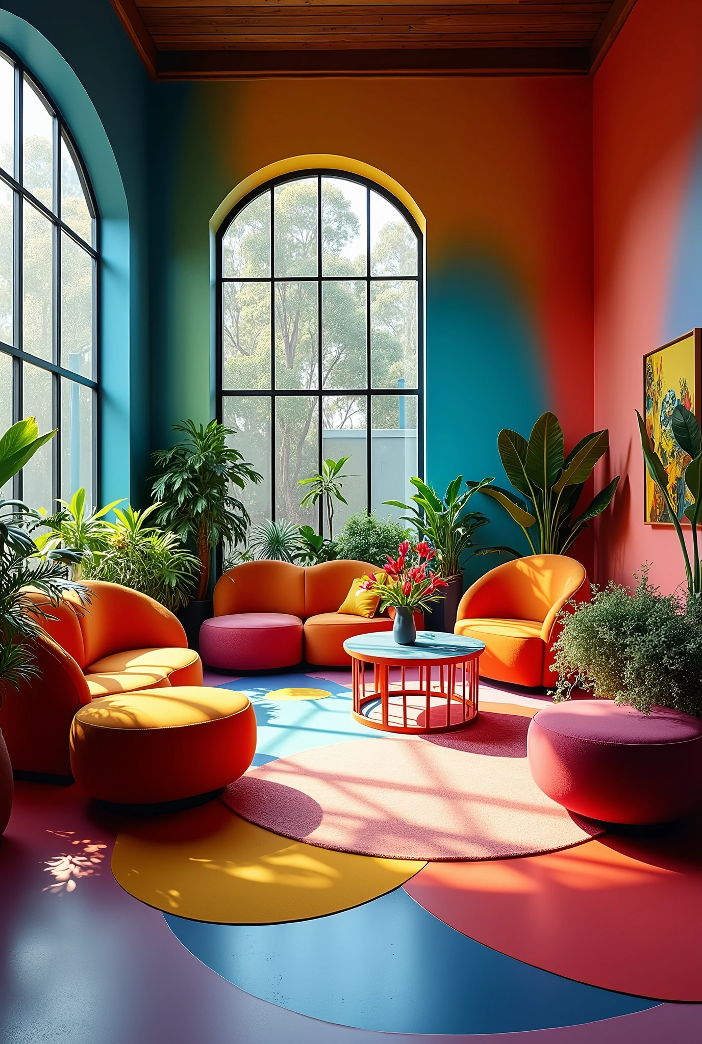 Colorful interior design space 