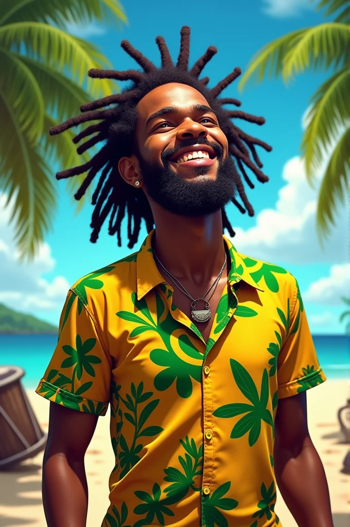 Generate a stereotypical image of how European countries see Jamaican 