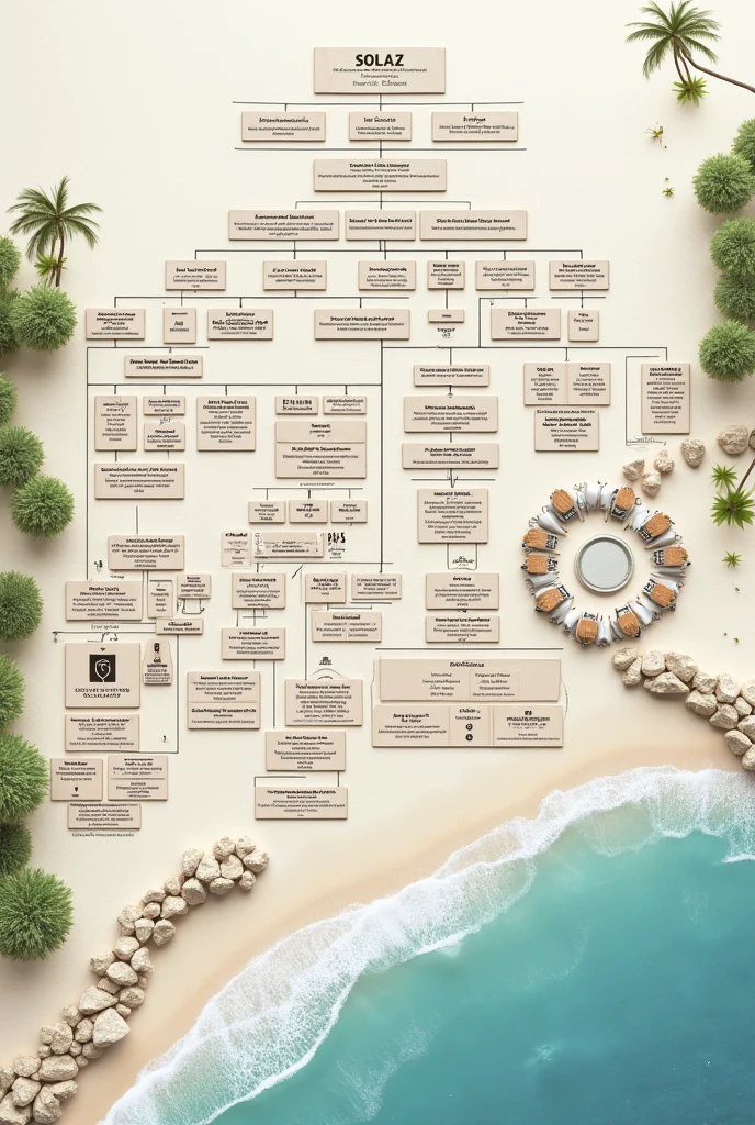 Generate an architectural organizational chart of the Solaz Los Cabos hotel located in Mexico
