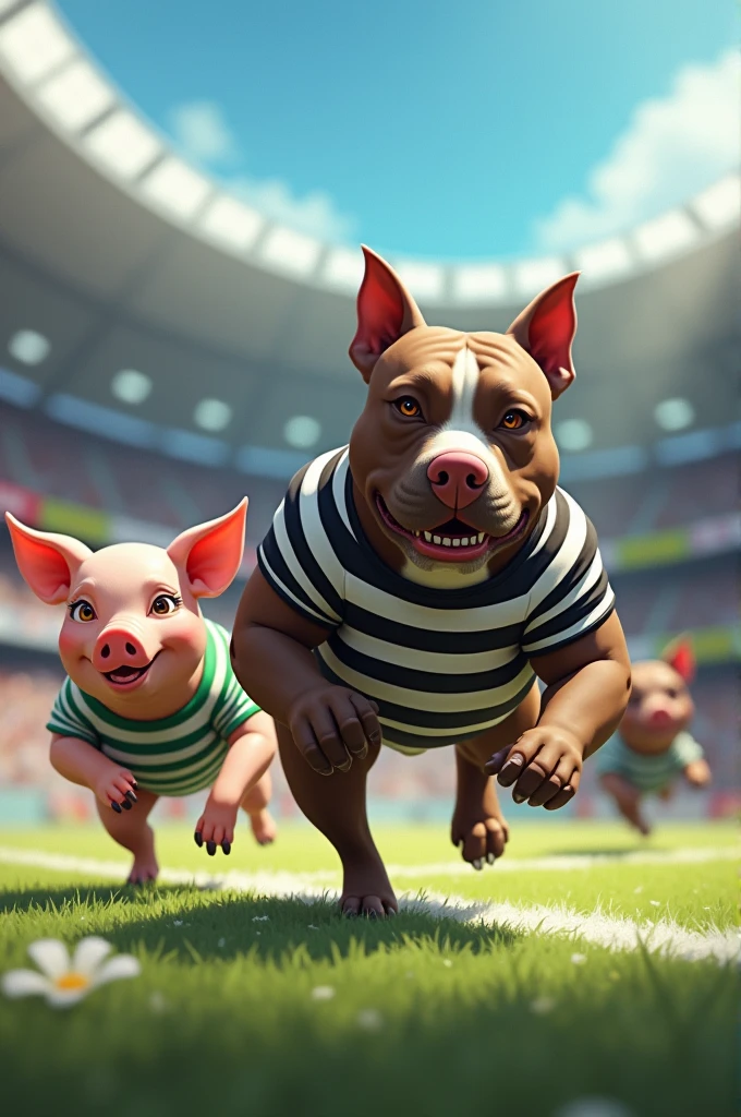 solo, scottish terrier, three identical heads on one body, bald, thin mustaches, scottish terrier ears, tail, masculine, necks, pixar eyes, nipple piercing, adult, male, 50 years old, by dramamine, (fat, tall, dadbod, chubby, big belly, sweaty, black fur, soccer field background, (shirtless, nude, flaccid penis, hairy testicles, big nipples), correct hands, correct anatomy, (ultradetailed, best quality, detailed masterpiece, highly detailed masterpiece, 4k, professional cartoon), (natural pose, running:1.3, angry shouting)