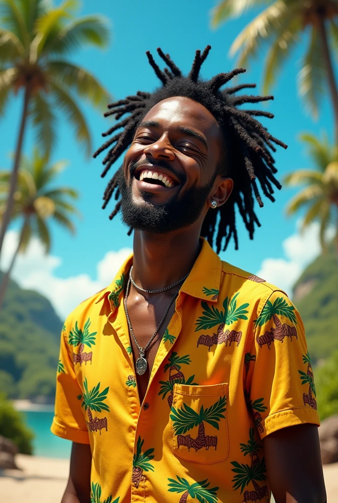 Generate a stereotypical image of how European countries see Jamaican