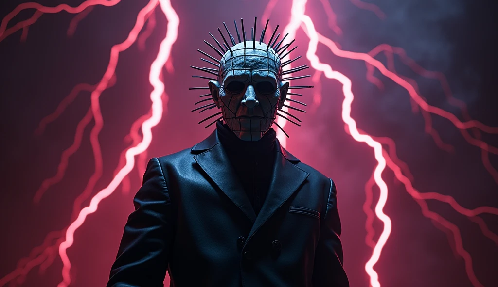 create a 3D Hellraiser image with lightning
