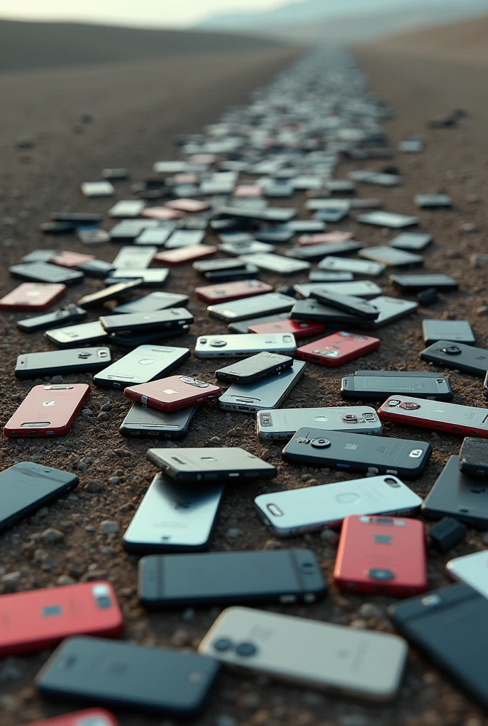 Many iPhones of different generations thrown away