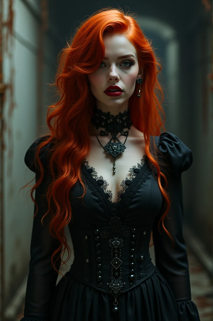 Redhead goth girl