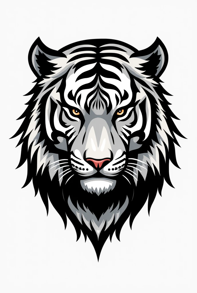 create a team badge in black and white with the face of a black and white tiger with the name around it written FC PARQUE CONVEIMA