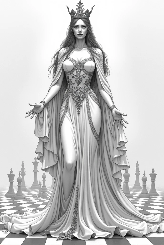 A drawing of the chess queen
