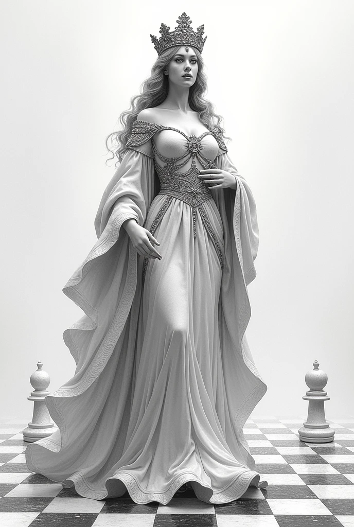 A drawing of the chess queen