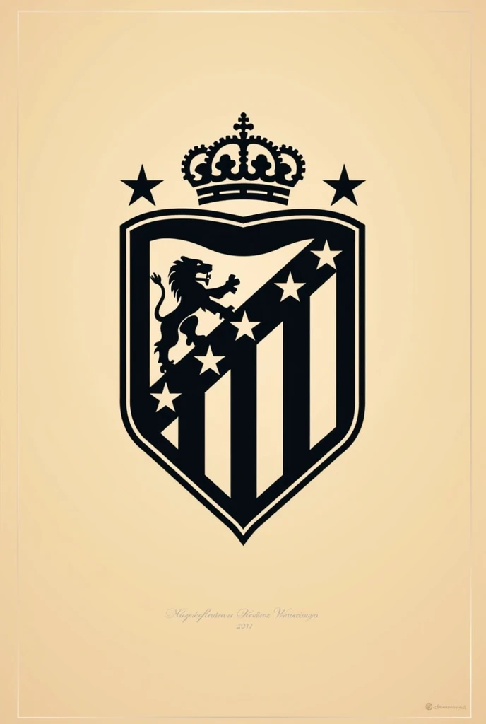 Create the Atlético de Madrid crest with the colors beige and black 