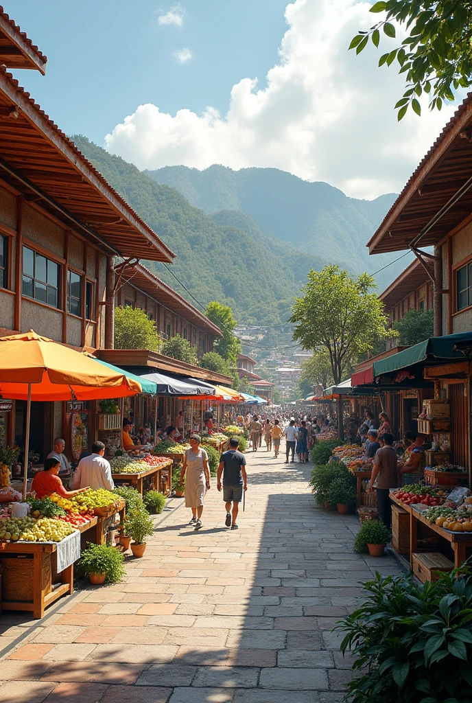 Proposed public market in la trinidad benguet. Architectural perspective in a modern take