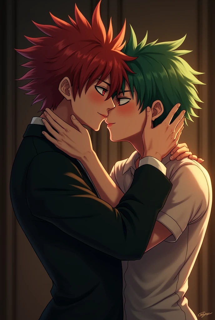 Bakugo Katsuki who kisses Izuku Midoriya