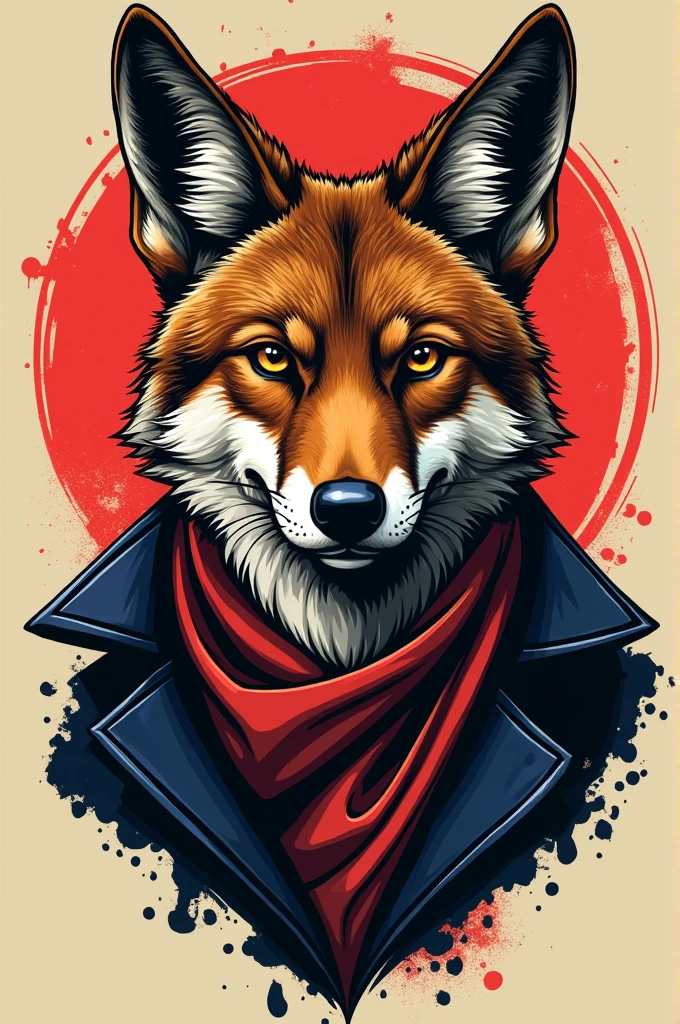 I want you to create a design for me that will be used on clothing and I want it to be a jackal style design. (What a jerk is a word used to describe people who are very out of town in some city) and I want things that represent it, like guns, drugs, etc.