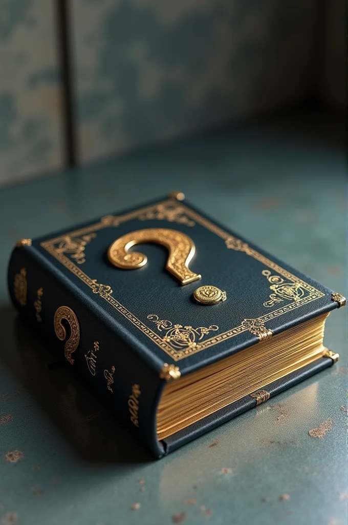 A beautiful book with a question mark on the cover