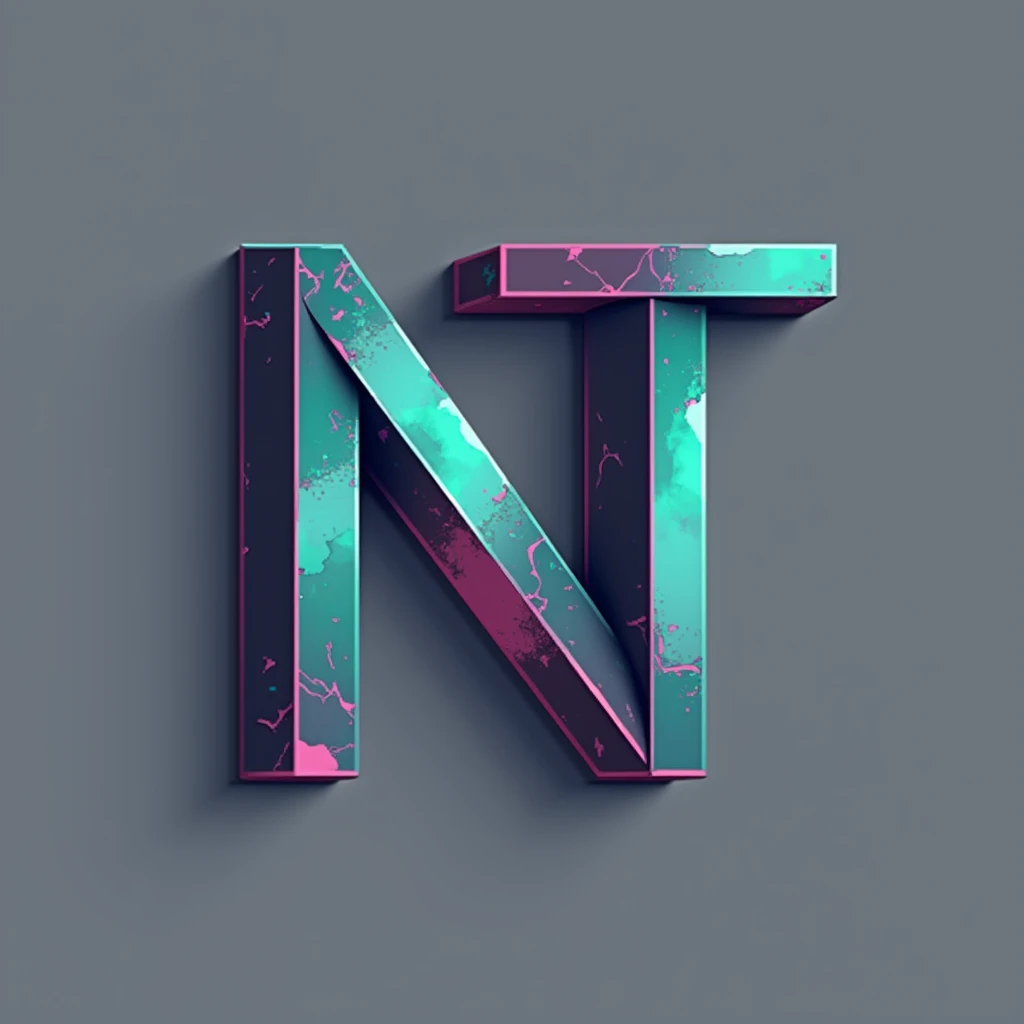 create a monocolor logo using the initials "N T", from the company "Nyvus Tech",