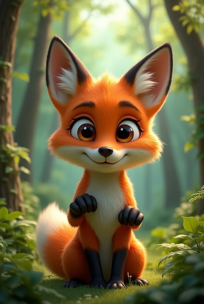 A little fox in a selfie IN A FOREST