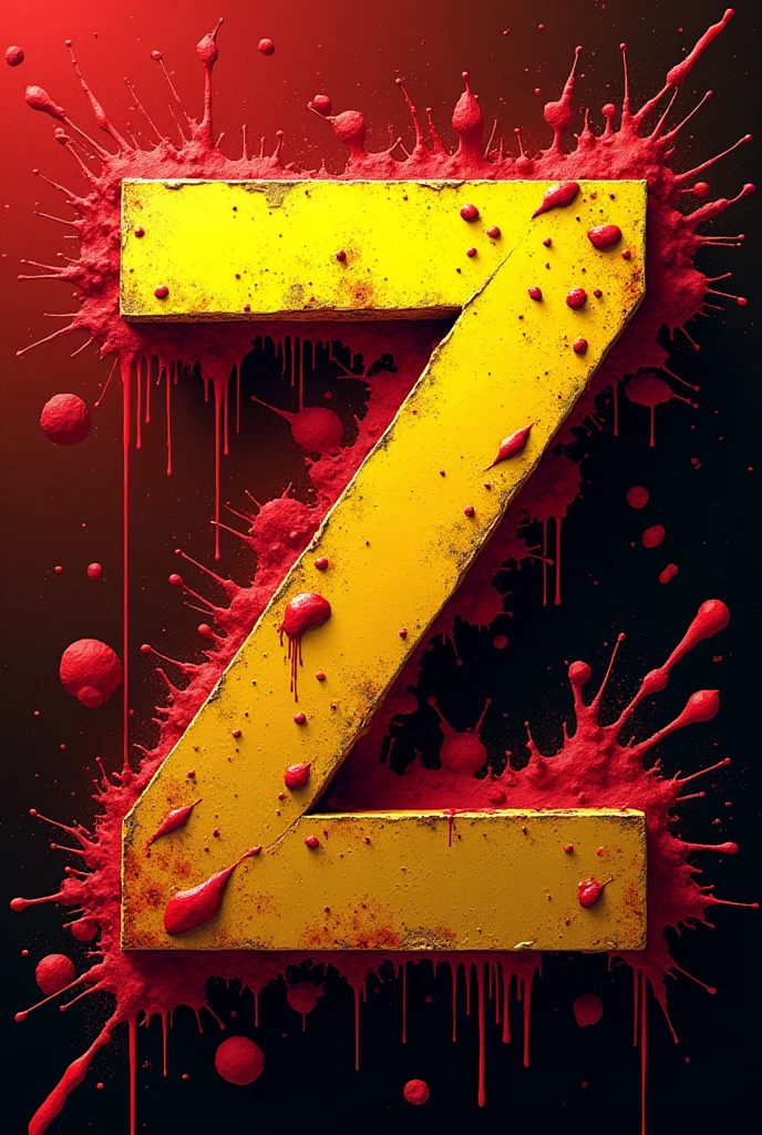 Write " Gen Z ", bloody text style and texture colored with red and yellow, texts font beutiful and text has a white stroke, high detailed, extreme detailed, premium font style, extreme detailed and vector style.