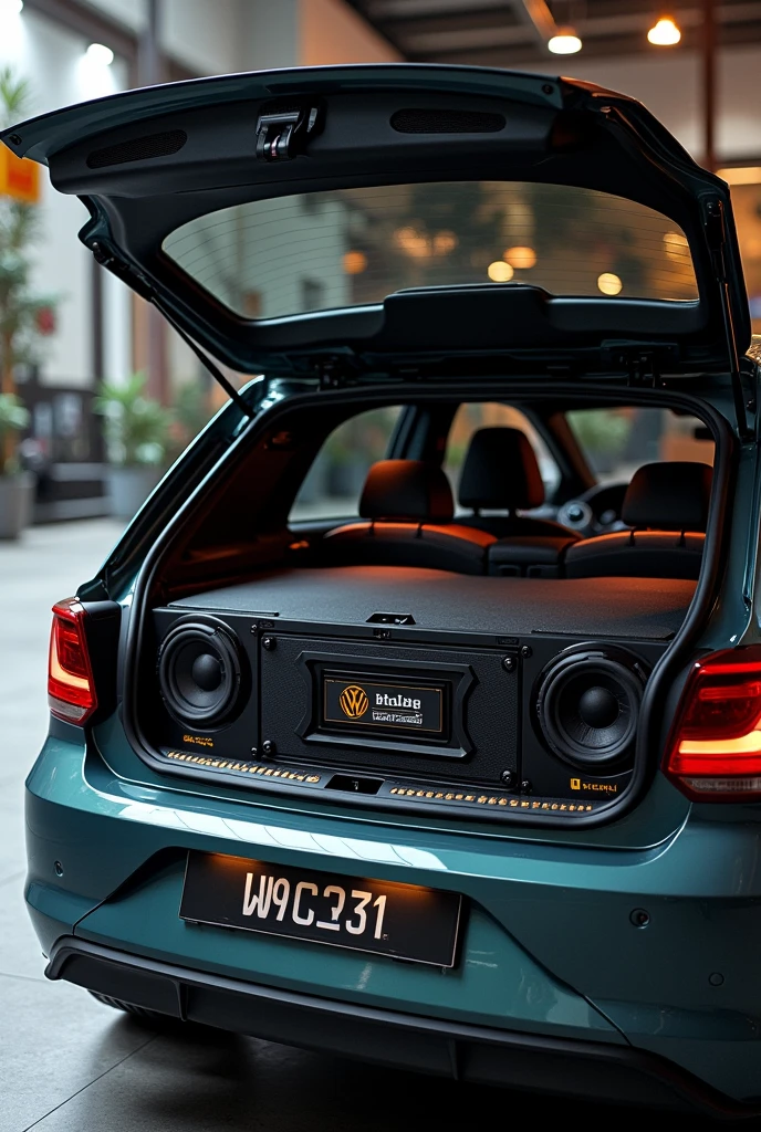 Create a car stereo in the trunk of a Gol 