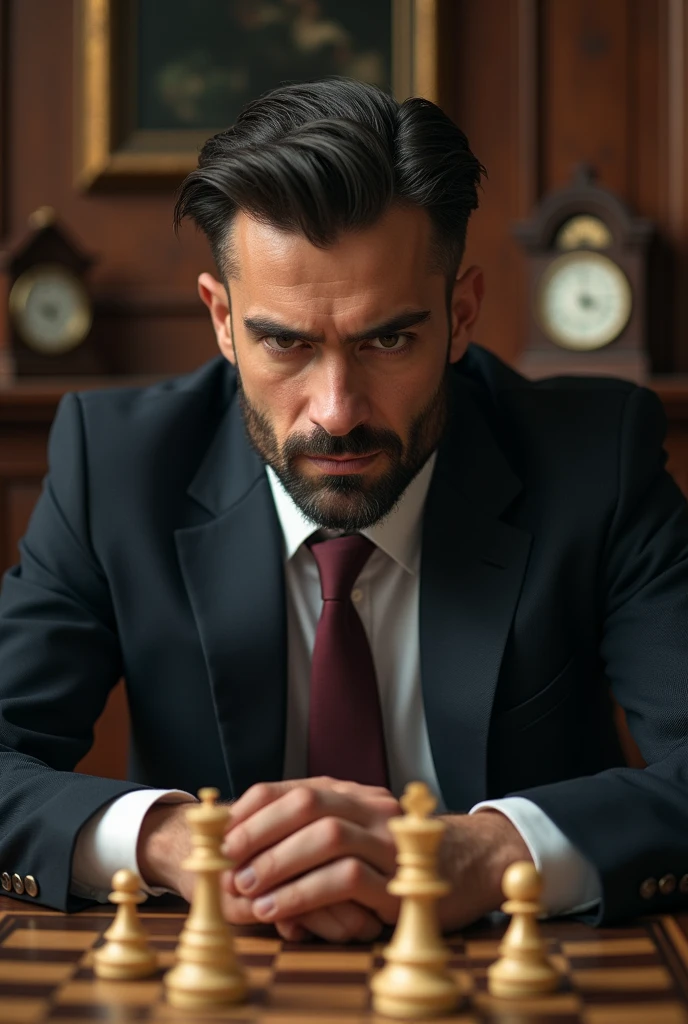 Chess player with winning attitude 
