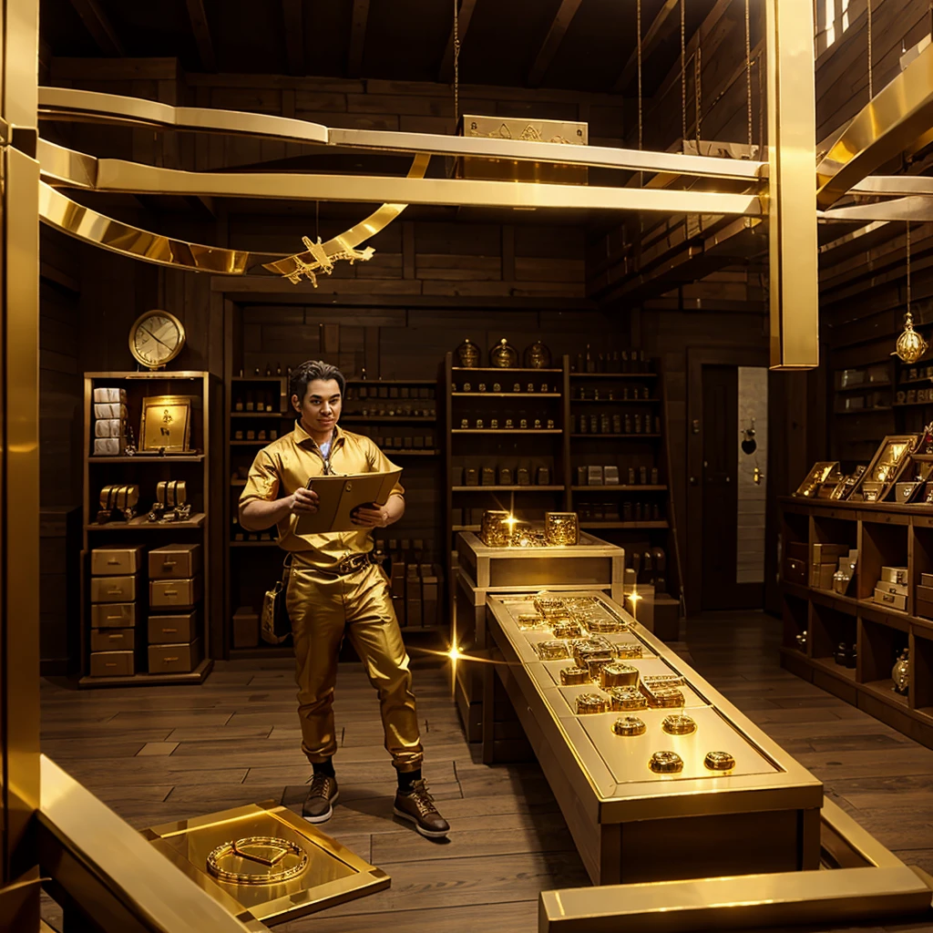 Generate a flying gold shop 