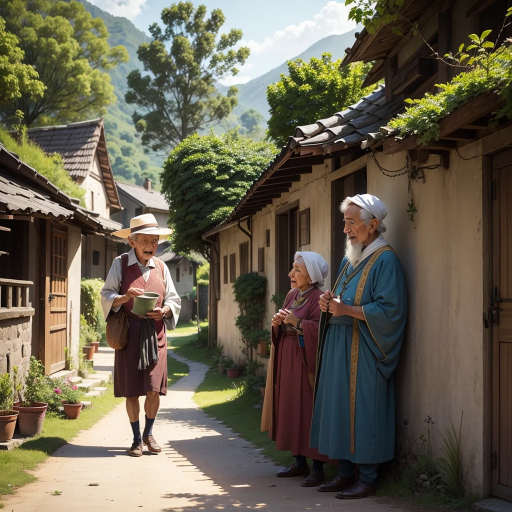 Village old people talking 