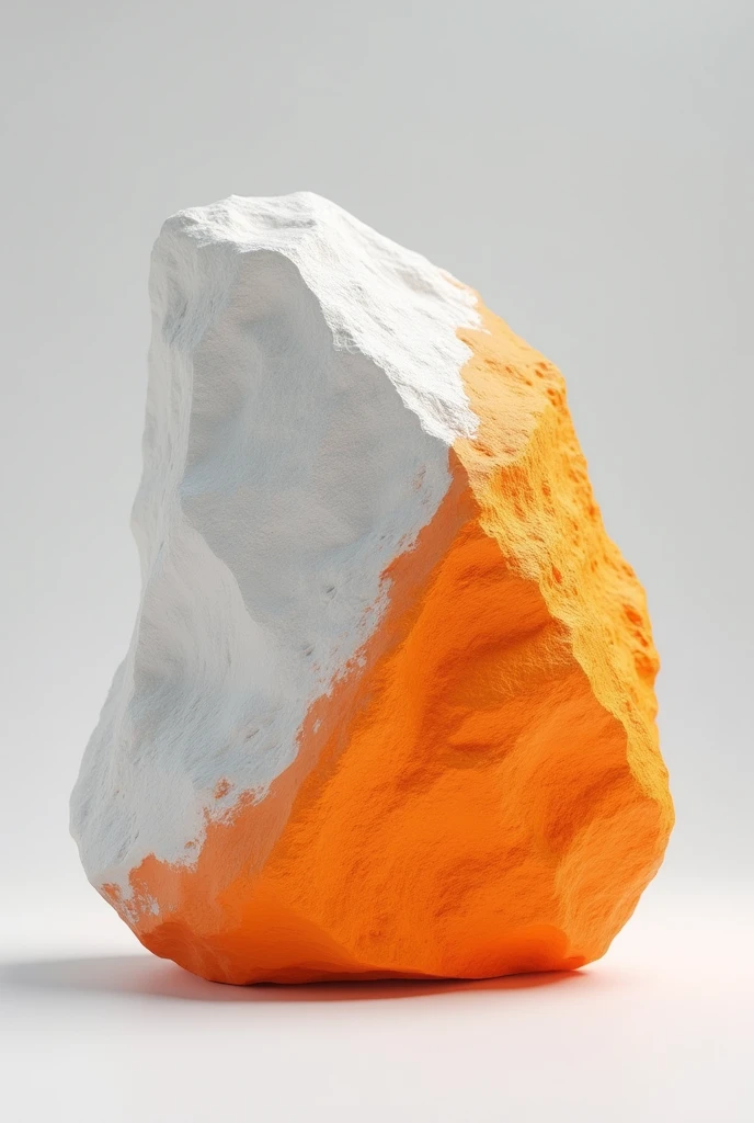 half white half orange rock in a gradient