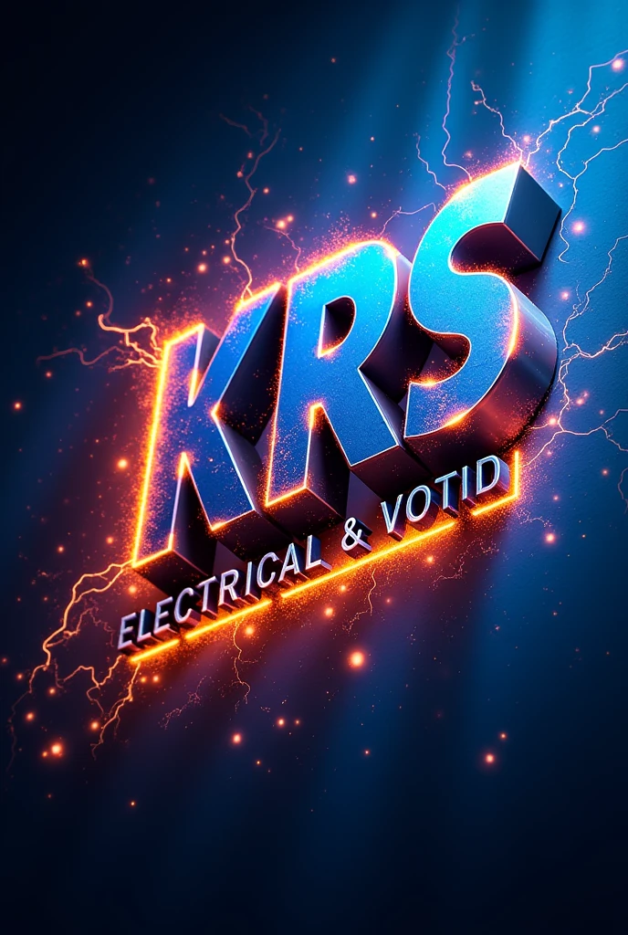 In background of poster of electrical advertising poster with the logo of KRS Electrical & Contractors decent font design with electrical logo
