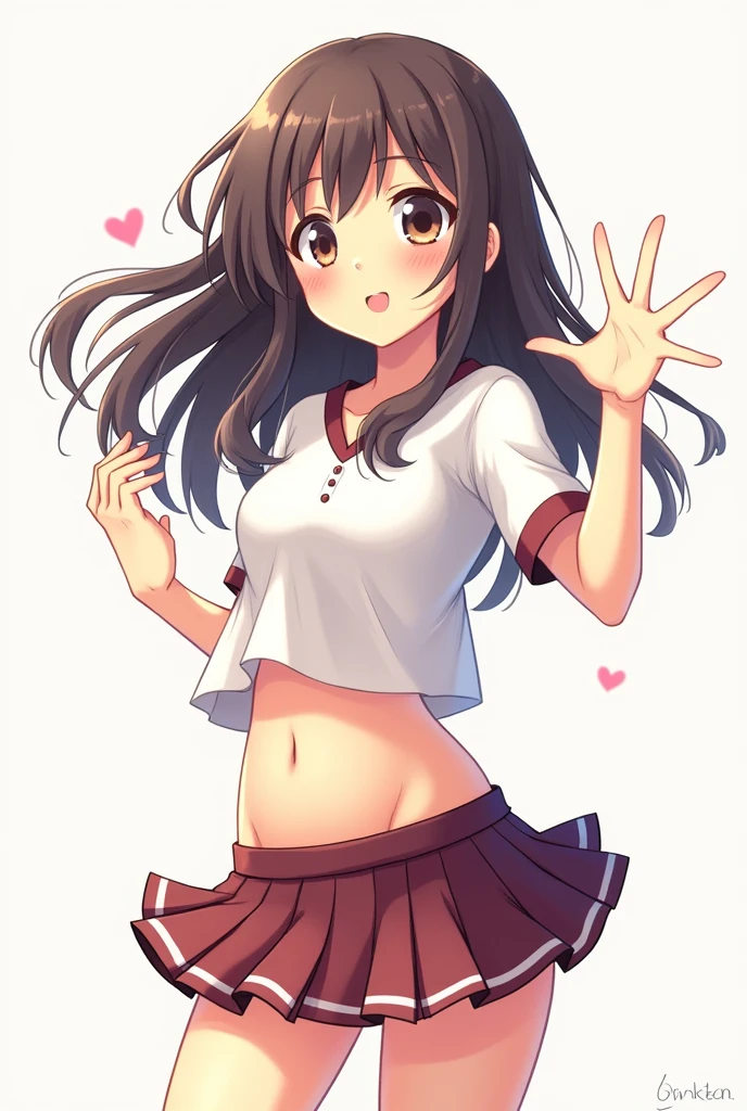 anime girl wear mini skirt