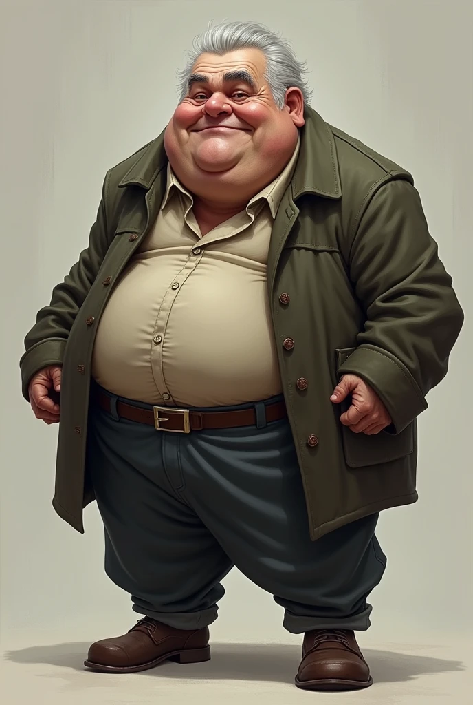 Fat, gray-haired gentleman with a back