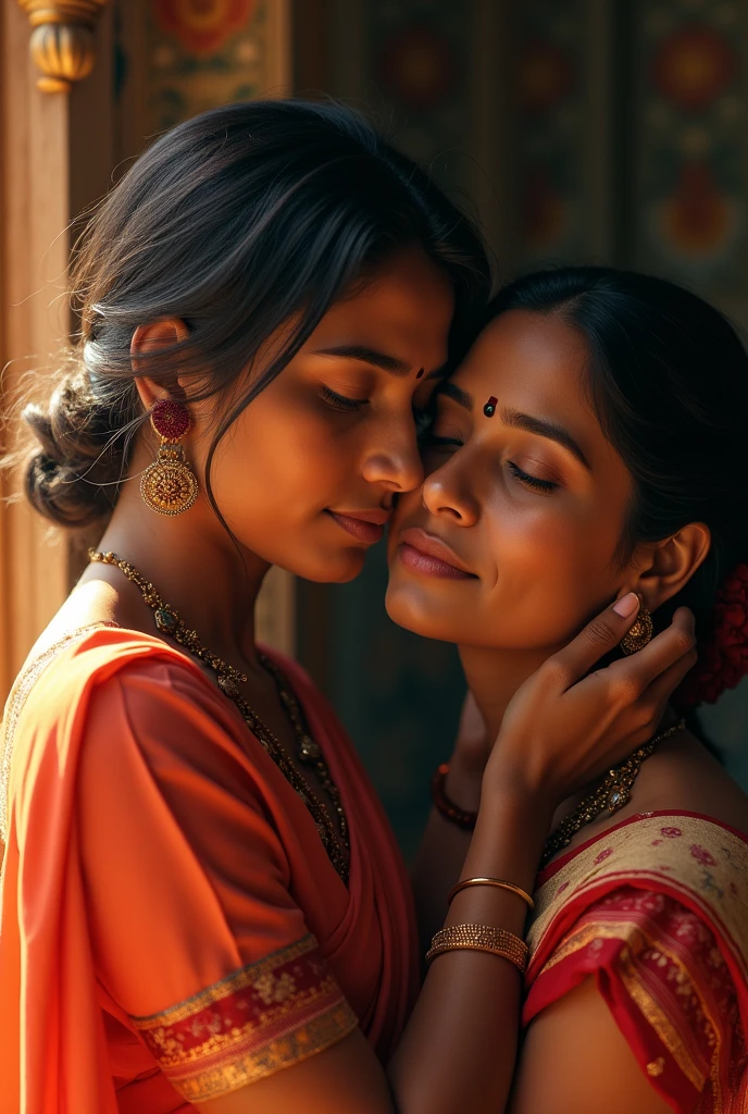 50 year old Indian woman kissing