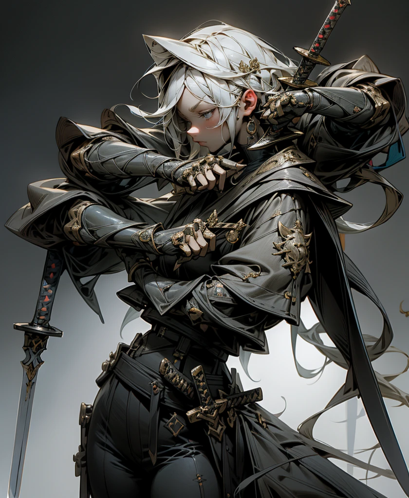 woman holding a sword in a dark room, 2. 5d cgi anime fantasy artwork, 黒Holding a sword, Stunning fantasy 3d rendering, Holding a sword, Unreal Engine Character Art, Pulling out the sword, she is Holding a sword sword, yasuke 5 0 0 px Model, Dramatic sword poses, Holding a sword
