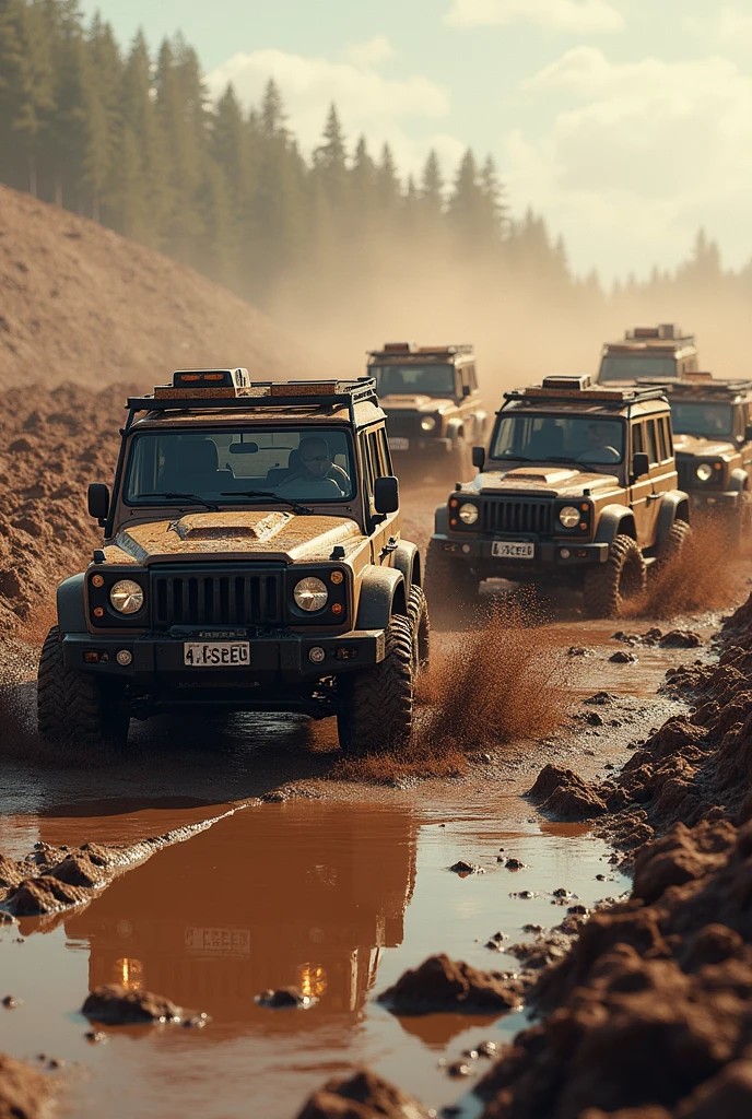 4x4 cars in mud with the name of cars._sv_