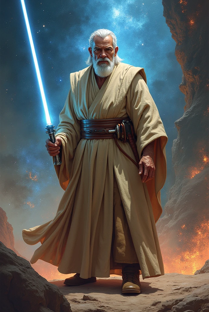 A Star Wars Jedi Grandmaster in the Style of Mark Demsteader