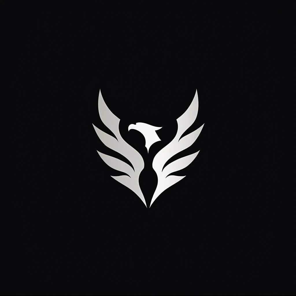 create the Nyvus Tech company logo, using a minimalist eagle with black and white colors