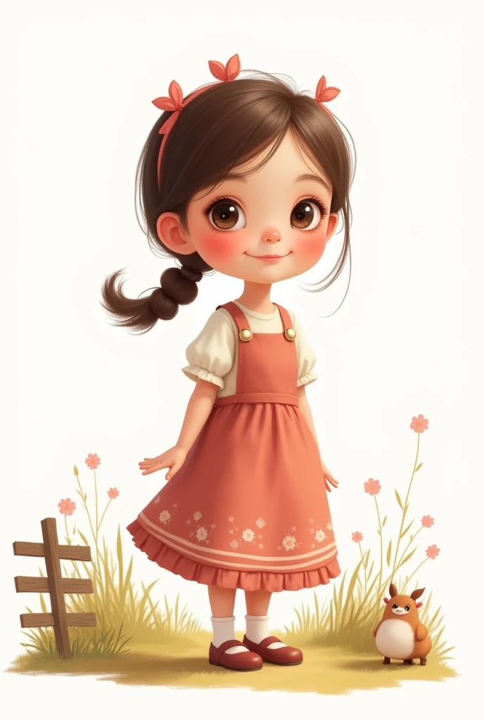 girl baby cowntry style ana castela drawing boiadeira pixar pink brown horse cowboy layer white background